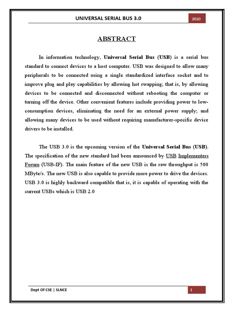 USB 3.0 Specification Overview | PDF | Multimedia | Usb