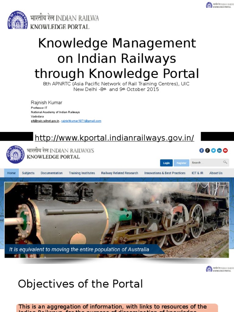 Knowledge Management in Indian Railways | PDF | Libraries | Internet Forum