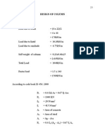 Design of Column Load Calculation:: U U CK 2 2