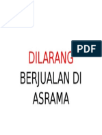 Dilarang Berjualan Di Asrama