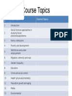 Course Topics: Week S Main Topics Tutorial Topics