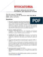 Convocatoria Prueba Libre Graduado Secundaria 2010