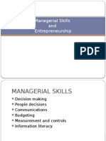 Managerial Skills and Entrepreneurship