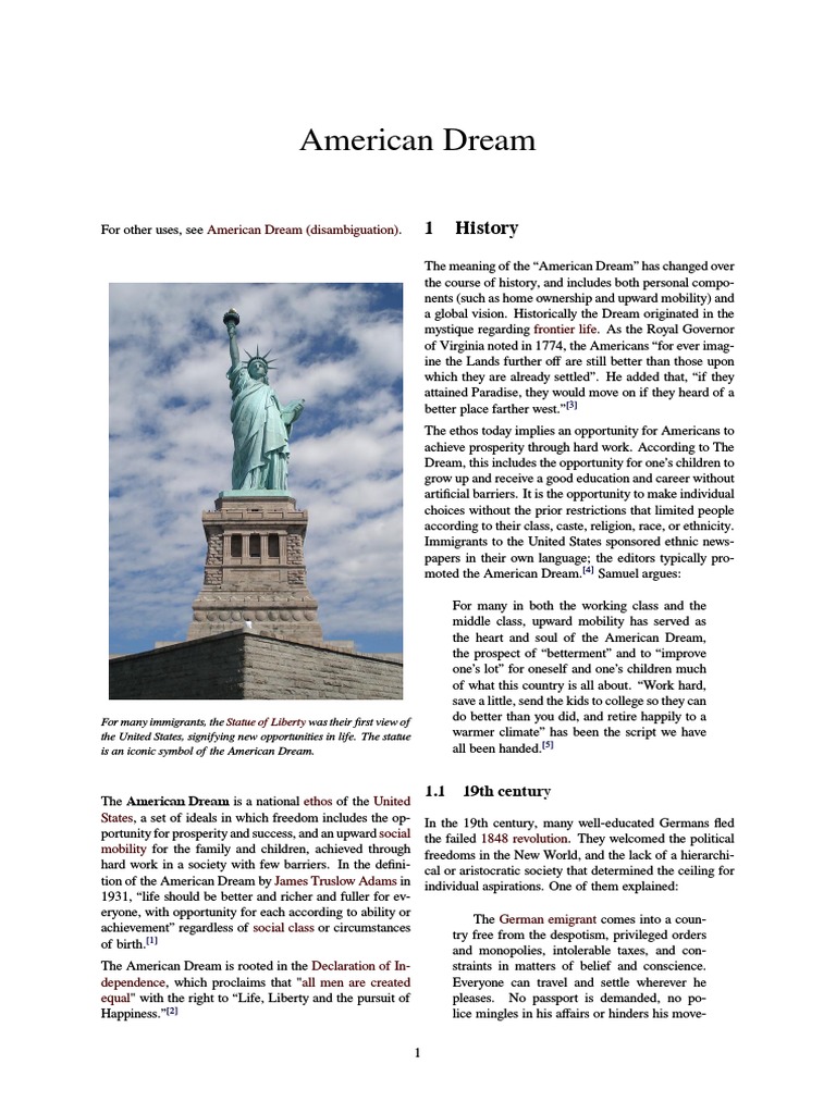 research paper on american dream