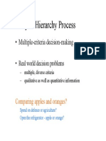 Analytic Hierarchy Process: - Multiple-Criteria Decision-Making