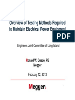 Testing Methods Required To Maintain Electrical Equipment
