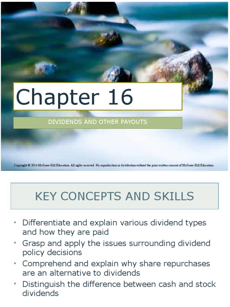 Corporate Finance Ch. 16 | PDF | Dividend | Share Repurchase