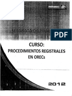 Separata de Practicas Curso Procedimientos Registrales en Orec