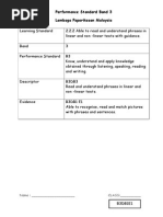 Performance Standard Band 3 Lembaga Peperiksaan Malaysia: Name: - CLASS