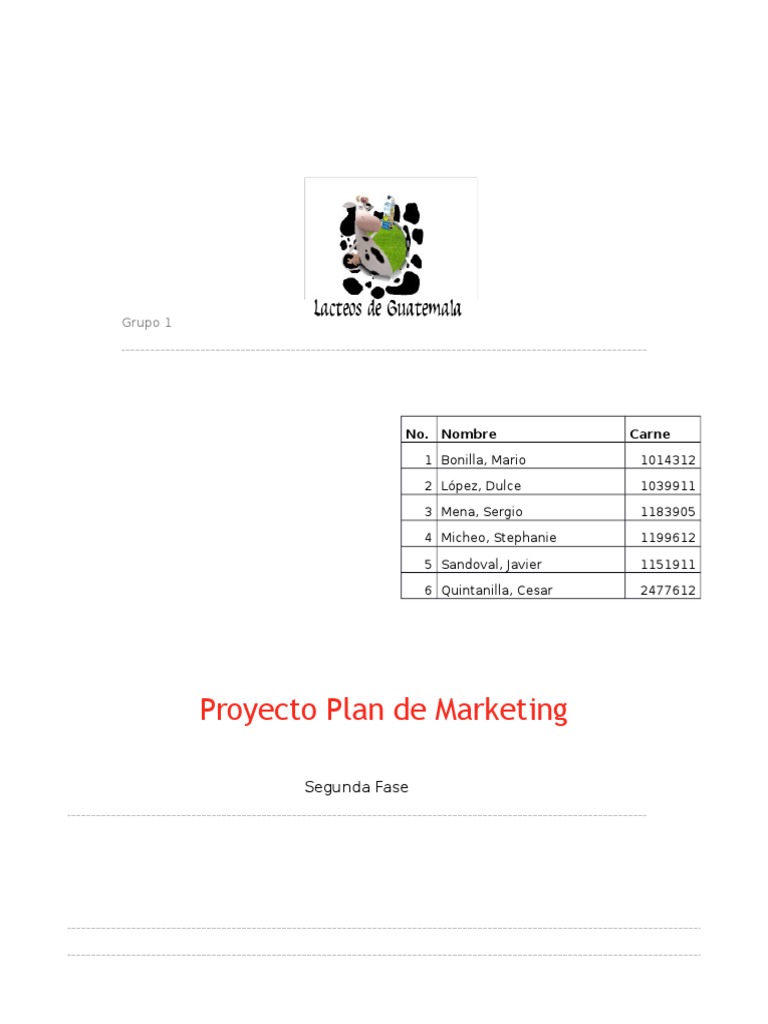 Proyecto Plan de Marketing Fase 2 | PDF | Producto (Negocio) | Marca