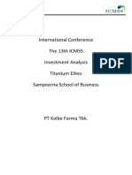 Investment Analysis Icmss 2013