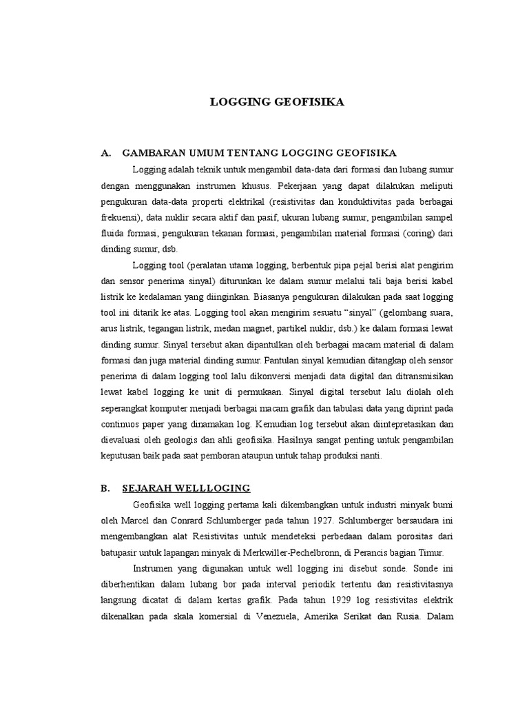 Metode dan Alat dalam Well Logging | PDF | Ilmu Sosial | Sains & Matematika