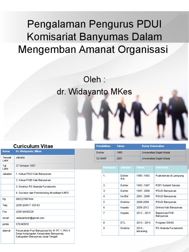 Pengalaman PDUI Banyumas 2012-2018 | PDF