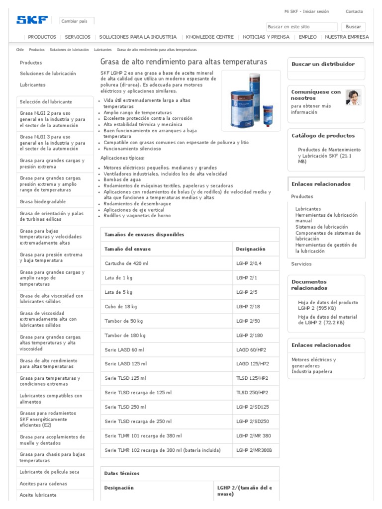 Grasa para rodamientos LGHP 2 de alto rendimiento para altas