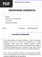 Clase No 9, Inventario Ambiental