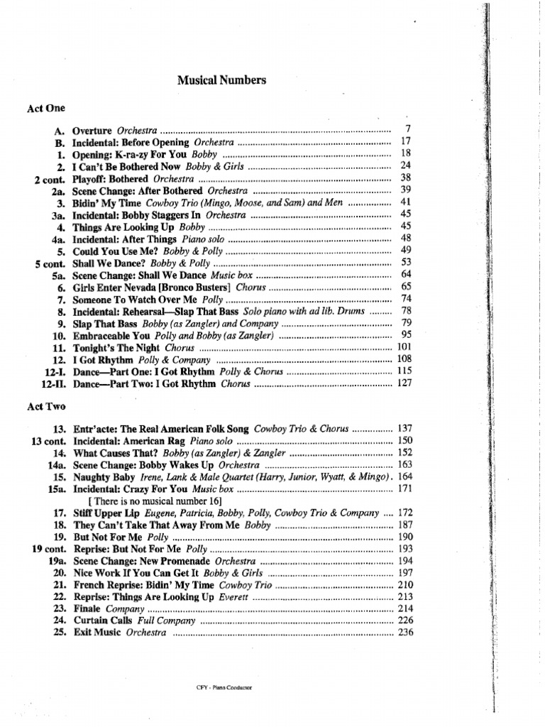 <サイン入り> クレイジー・フォー・ユー  Vocal Selections Crazy For You Vocal Score (Complete) | PDF | Entertainment