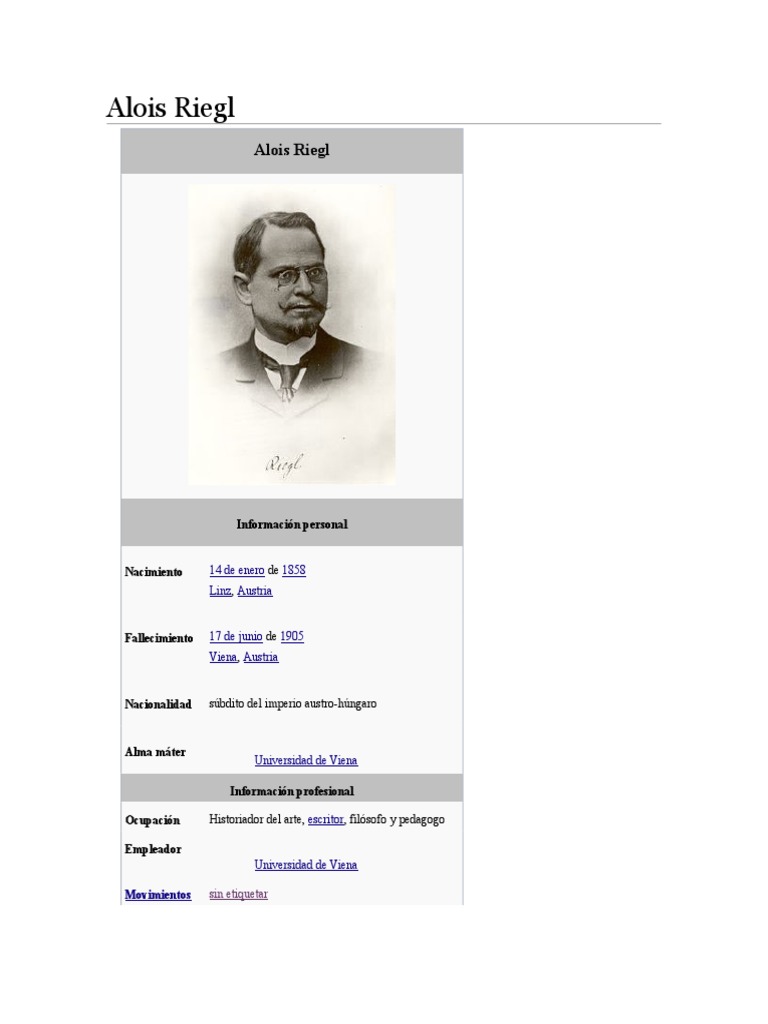 Alois Riegl: Pionero del Formalismo | PDF | Science | Ciencia filosófica