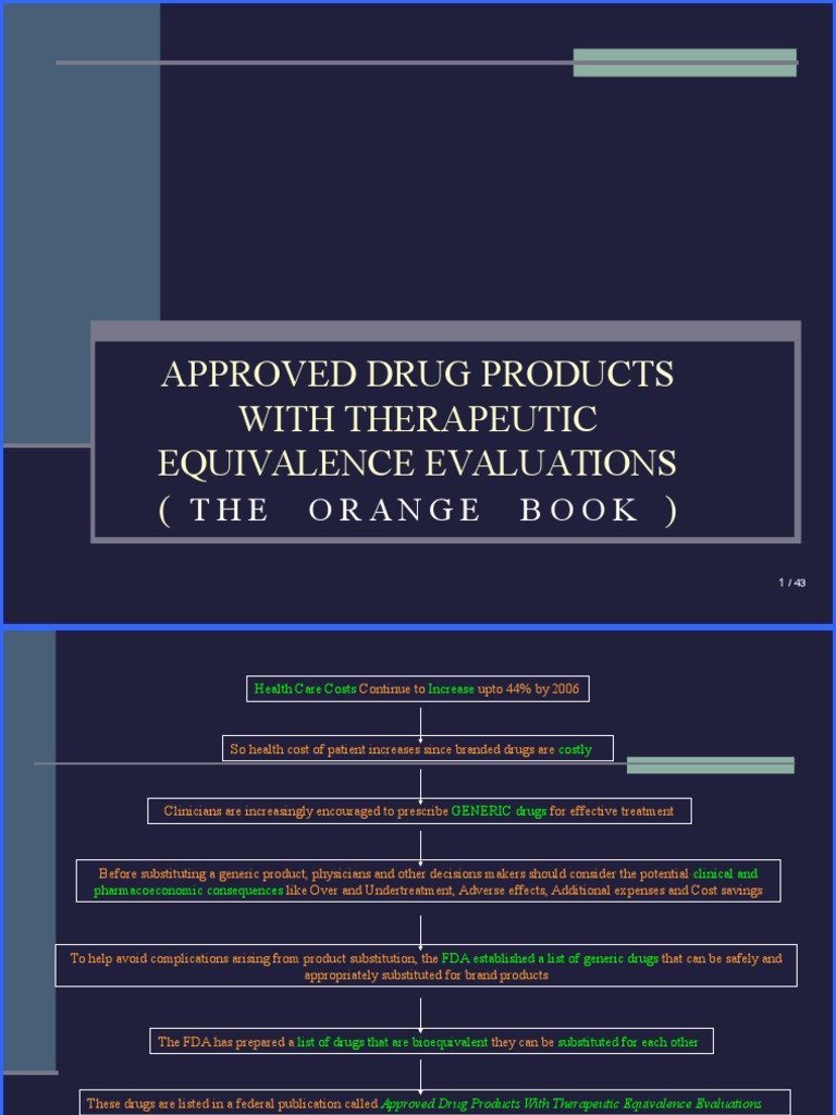 Orange Book Pharmaceutical Drug Food And Drug Administration