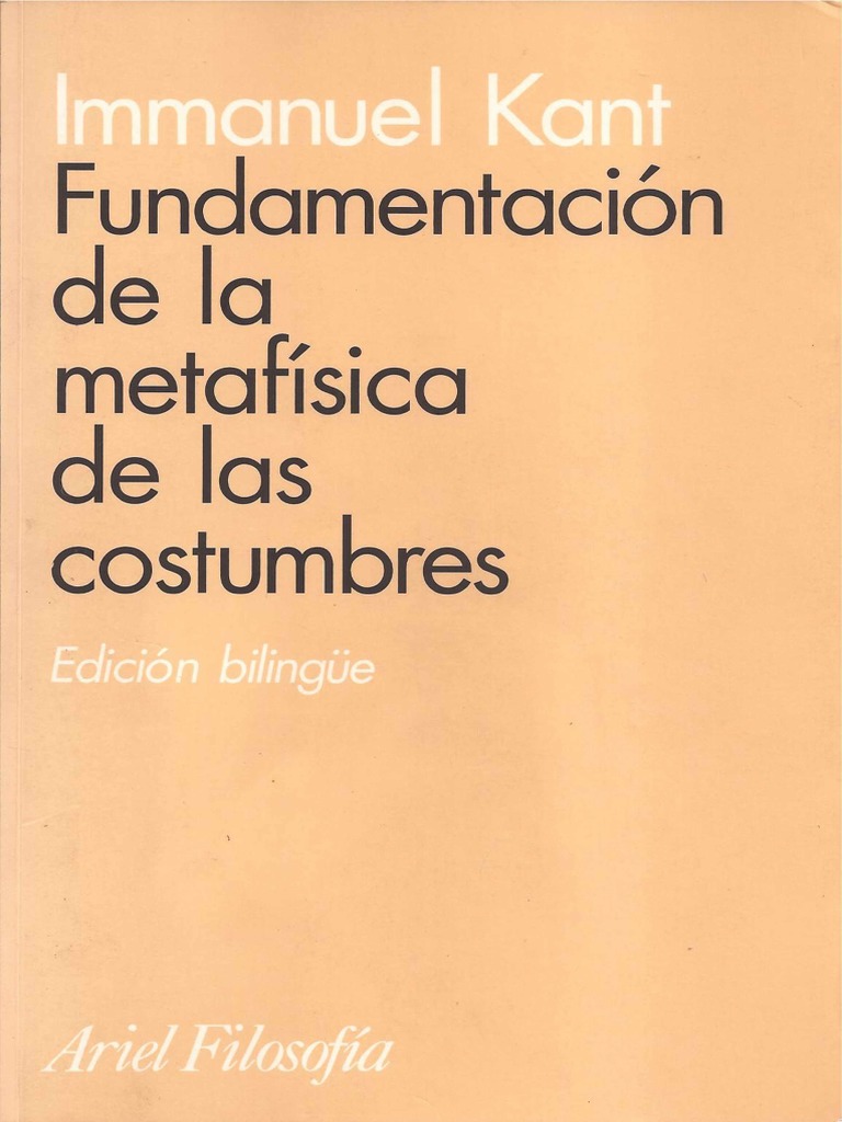 Fundamentación de La Metafísica de Las Costumbres, Kant | PDF ...