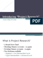 Introducing "Project Research": A New Class at Uceda!