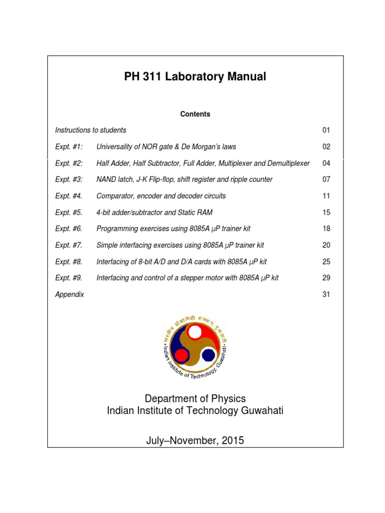 Lab Manual 8085 Microprocessor PDF Analog To Digital Converter