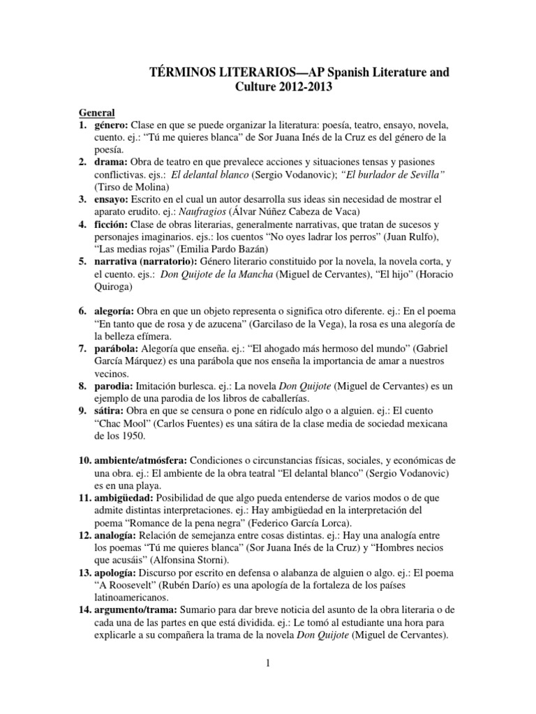 Términos Literarios PDF Narración Poesía