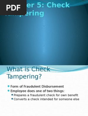 Check Tampering