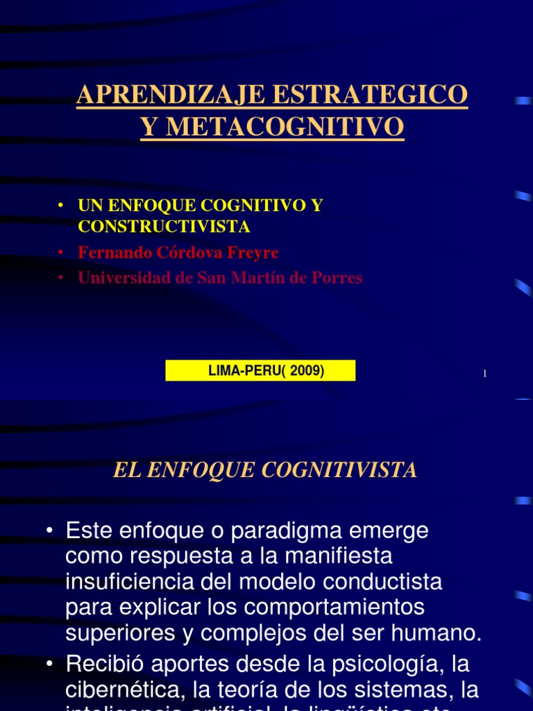 Aprendizaje Estrategico Y Metacognitivo Pdf Pdf Memoria