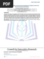 Download Comparative Analysis of Persuasive Strategies in English Social and Commercial Advertisements by JOURNAL OF ADVANCES IN LINGUISTICS SN285320137 doc pdf