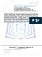 A comparative study of teachers’ perspectives in city center of Fars and its remotest towns or villages toward high schools' Junior Secondary book (Prospect 1)