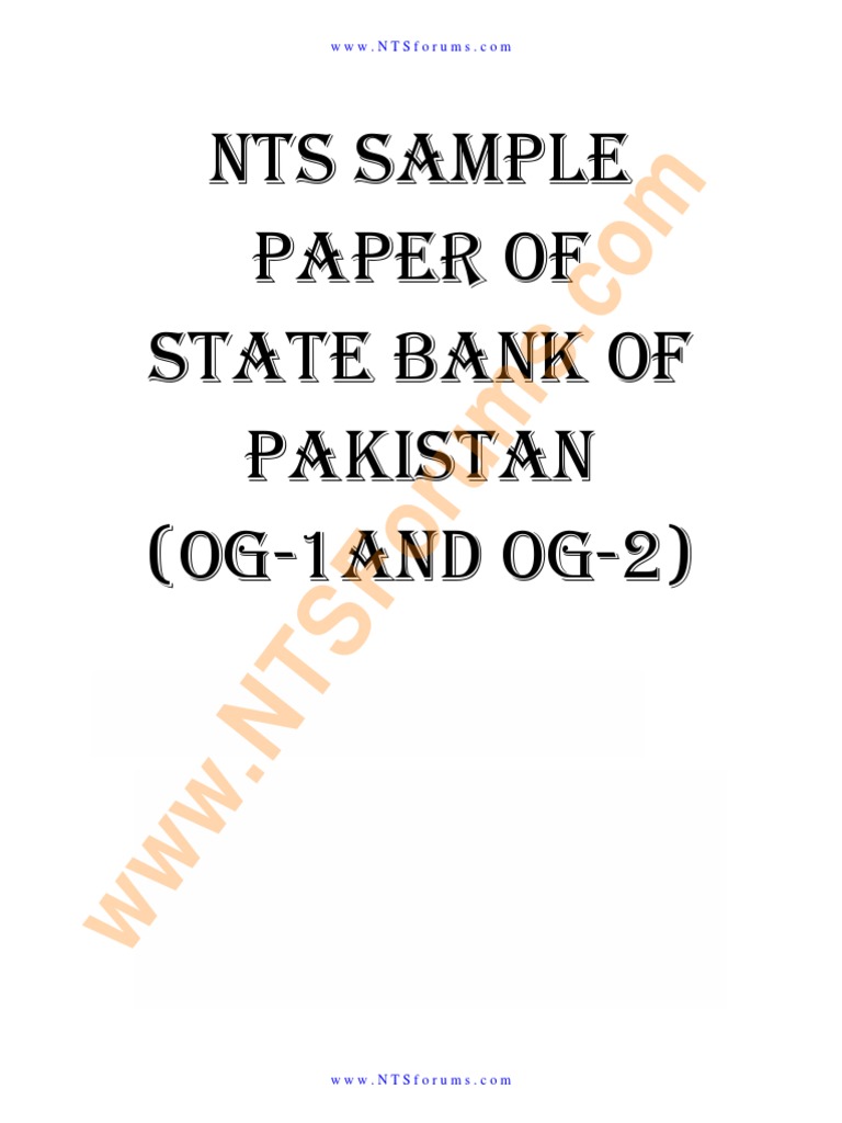 nts sample papers for state bank of pakistan og1 nts sample papers for state bank of pakistan og1