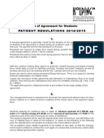 Payment Regulations 2014/2015: Terms of Agreement For Students