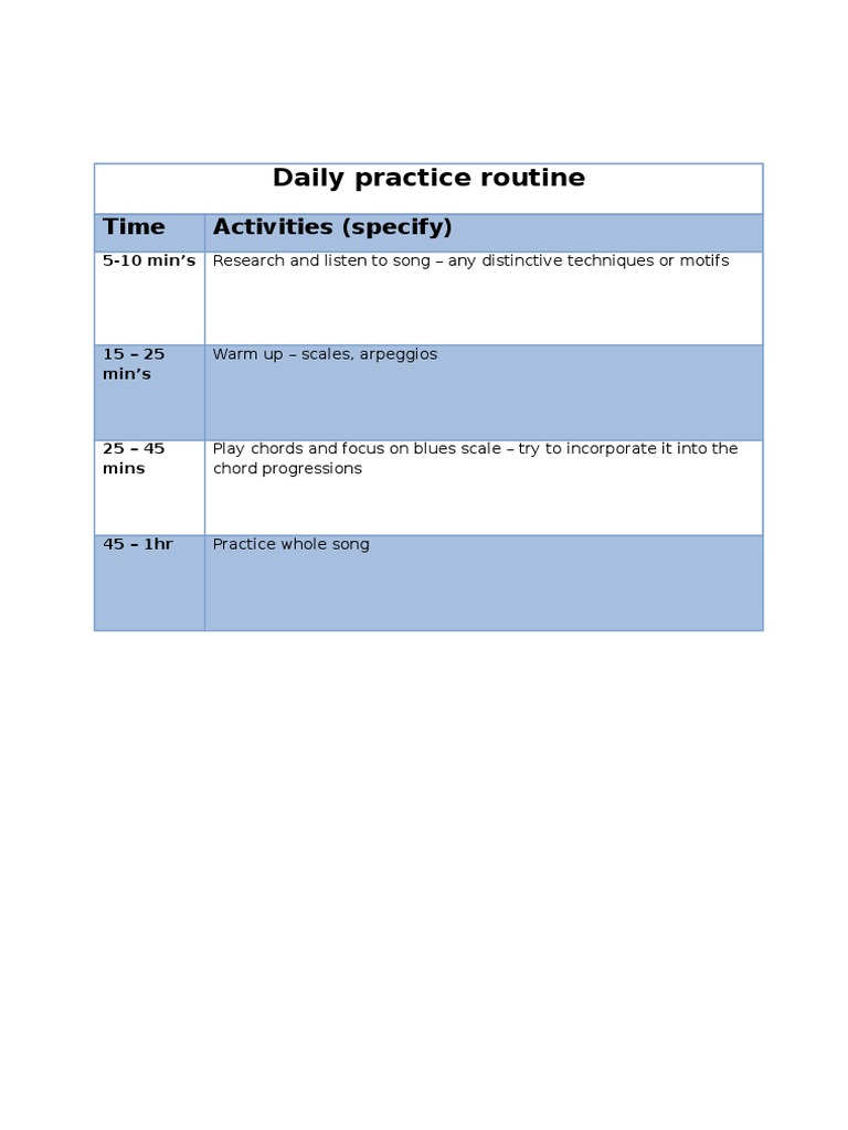 Daily Music Practice Guide | PDF | Language Arts & Discipline