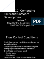 MECN2012: Computing Skills and Software Development: Flow Control Conditions & The SWITCH-CASE Algorithm