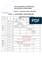 Timetable for Faculty of Automatic Control, Computers, Electrical and Electronics Engineering