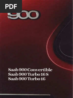 1988 Saab 900 Turbo Convertible Overview | PDF