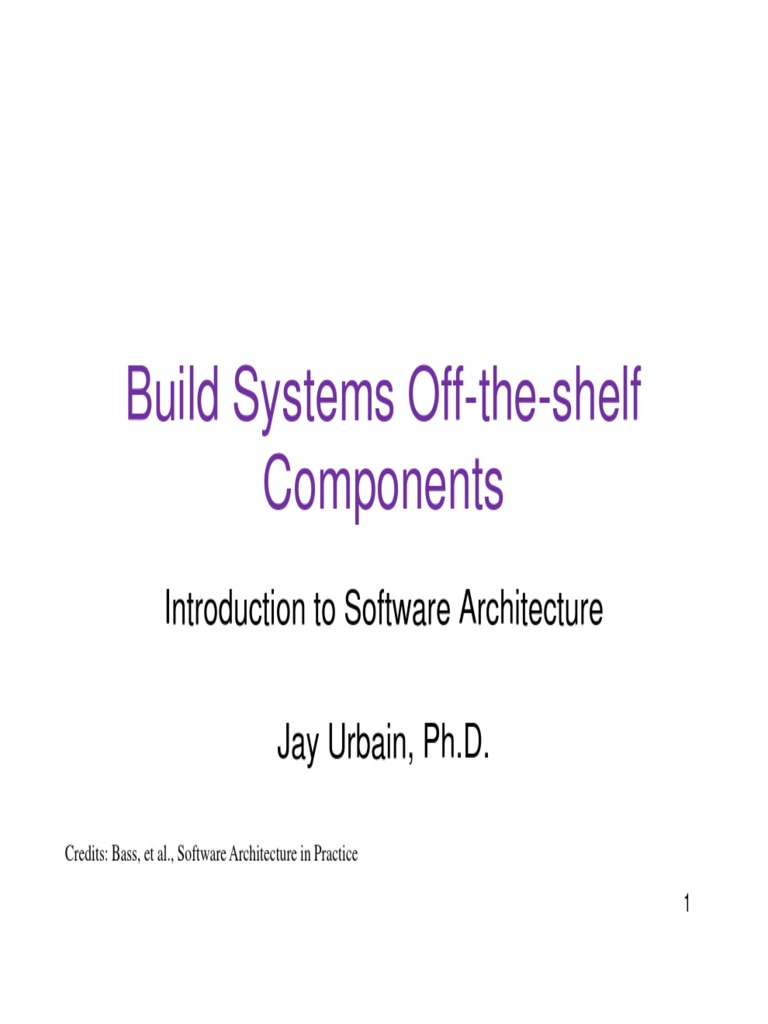 Off-the-Shelf Components in Software Design | PDF | Component Based ...