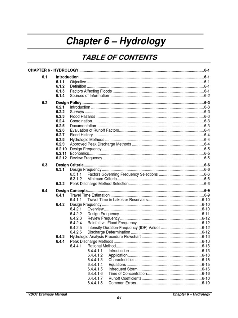 VDOT Hydrology Design Guidelines | PDF | Flood | Surface Runoff