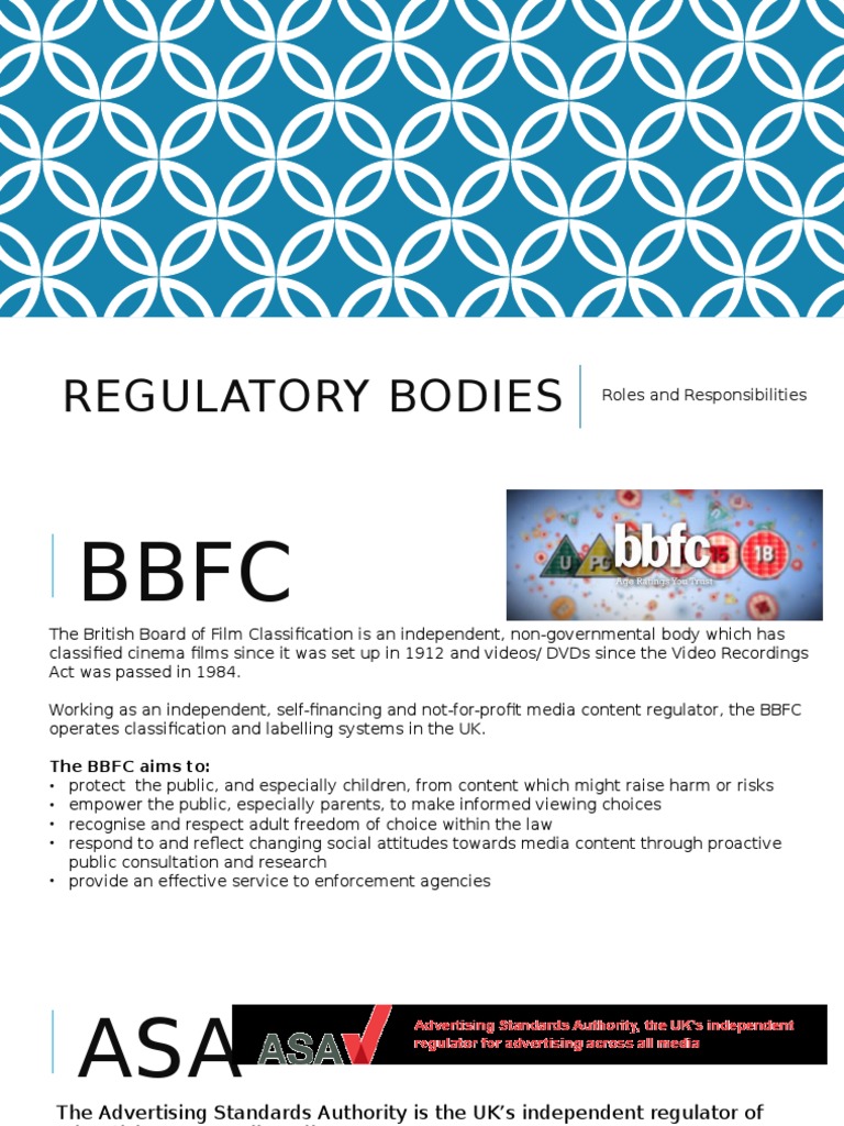 regulatory bodies powerpoint Advertising Mass Media