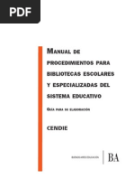 Manual de procedimiento para Bibliotecas Escolares y Especializadas