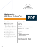 Mathematics: 2009 School Certificate Test