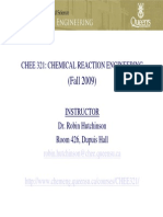 (Fall 2009) : Chee 321: Chemical Reaction Engineering