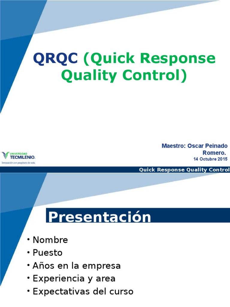 Metodología QRQC en Control de Calidad | PDF | Calidad (comercial ...