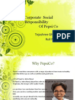 Corporate Social Responsibility of Pepsi Co: Tejashree Ghosalkar Roll No 16