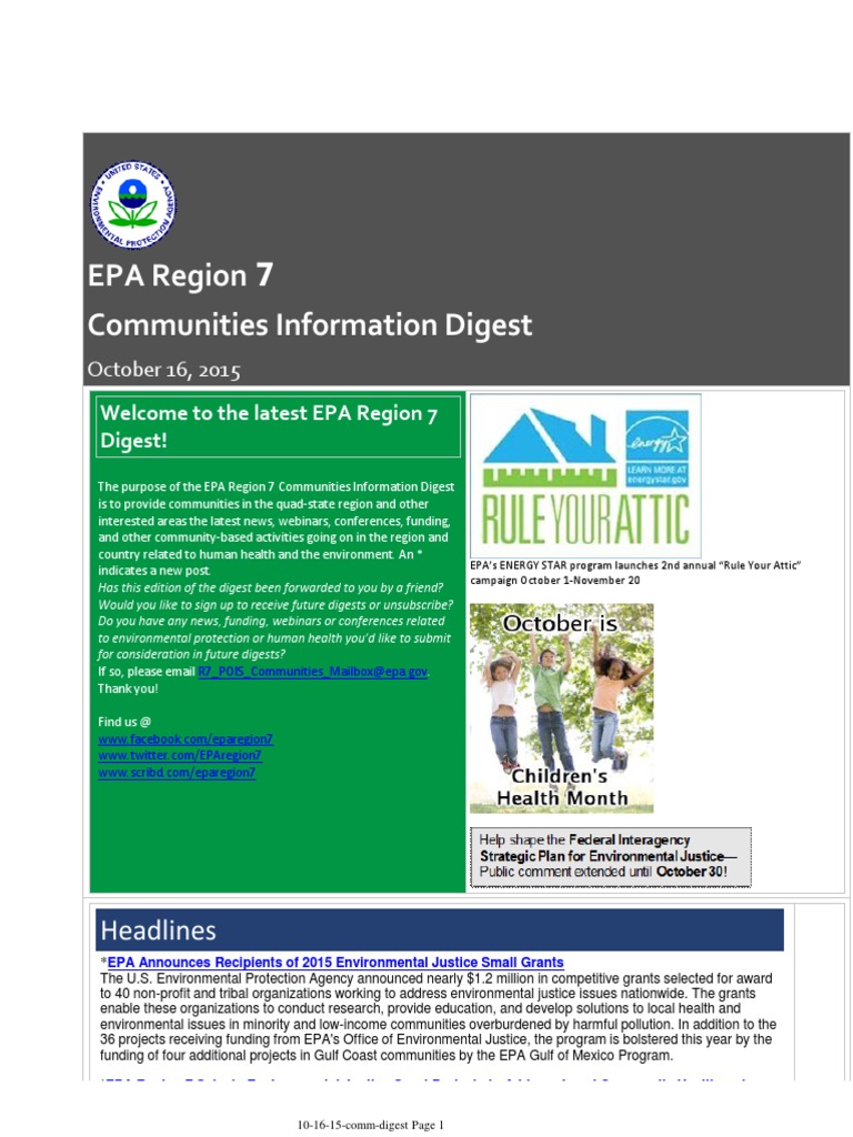 EPA Region 7 Community Digest Update | PDF | United States ...