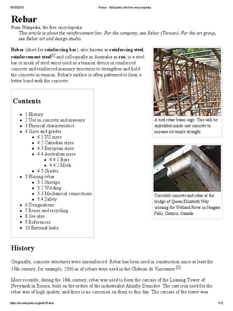 Rebar Wikipedia, The Free Encyclopedia Building Building Engineering