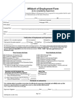 Affidavit of Employment Form: (To Be Completed by Supervisor)