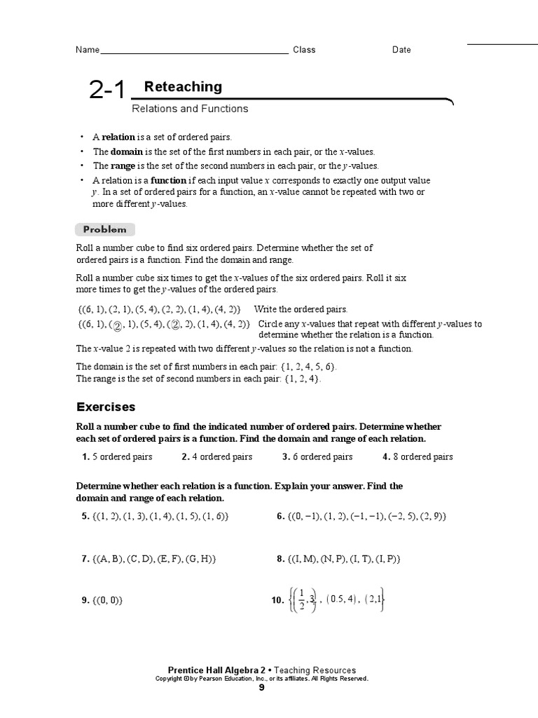 Relations and Functions Worksheet  PDF  Domain Of A Function For Functions And Relations Worksheet