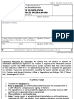 U.S. Customs Form