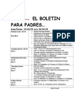 El Boletin para Padres : Date/Fecha: 19/10/15 To/a 23/10/15